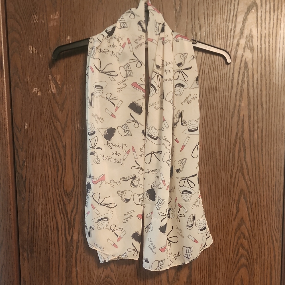 Stylish White and Black Fashion Print Scarf